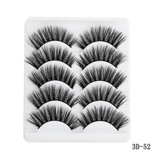 Load image into Gallery viewer, 5 Pairs Multipack 5D Soft Mink Hair False Eyelashes Handmade Wispy Fluffy Long Lashes Nature Eye Makeup Tools Faux Eye Lashes
