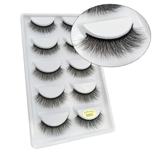 5 Pairs Mink EyeLashes 3D False Lashes winged Thick MakeupEyeLash Dramatic Lashes Natural Volume Soft Fake Eye Lashes g800