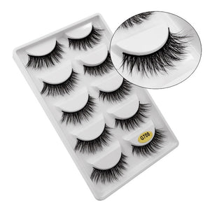 5 Pairs Mink EyeLashes 3D False Lashes winged Thick MakeupEyeLash Dramatic Lashes Natural Volume Soft Fake Eye Lashes g800