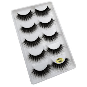 5 Pairs Mink EyeLashes 3D False Lashes winged Thick MakeupEyeLash Dramatic Lashes Natural Volume Soft Fake Eye Lashes g800