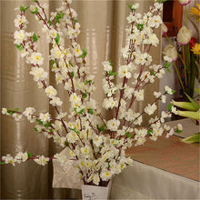 Load image into Gallery viewer, Artificial Cherry Spring Plum Peach Blossom Branch Silk Flower Home Wedding Decorative Flowers Plastic Peach Bouquet 65CM
