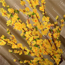 Load image into Gallery viewer, Artificial Cherry Spring Plum Peach Blossom Branch Silk Flower Home Wedding Decorative Flowers Plastic Peach Bouquet 65CM
