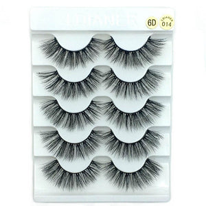 5 Pairs Faux Mink Hair False Eyelashes Natural Wispy Lashes Handmade Cruelty-free Criss-cross Eyelash Extension Big Eyes Makeup