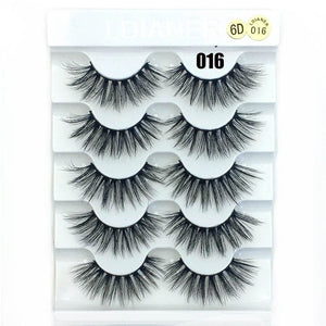 5 Pairs Faux Mink Hair False Eyelashes Natural Wispy Lashes Handmade Cruelty-free Criss-cross Eyelash Extension Big Eyes Makeup