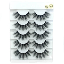 Load image into Gallery viewer, 5 Pairs Faux Mink Hair False Eyelashes Natural Wispy Lashes Handmade Cruelty-free Criss-cross Eyelash Extension Big Eyes Makeup
