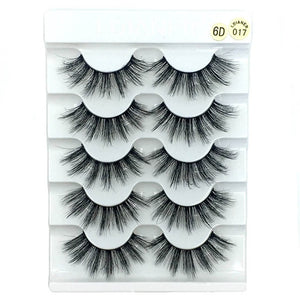 5 Pairs Faux Mink Hair False Eyelashes Natural Wispy Lashes Handmade Cruelty-free Criss-cross Eyelash Extension Big Eyes Makeup