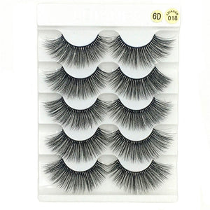 5 Pairs Faux Mink Hair False Eyelashes Natural Wispy Lashes Handmade Cruelty-free Criss-cross Eyelash Extension Big Eyes Makeup