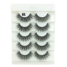 Load image into Gallery viewer, 5 Pairs Faux Mink Hair False Eyelashes Natural Wispy Lashes Handmade Cruelty-free Criss-cross Eyelash Extension Big Eyes Makeup
