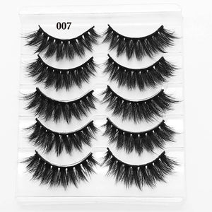 5 Pairs Faux Mink Hair False Eyelashes Natural Wispy Lashes Handmade Cruelty-free Criss-cross Eyelash Extension Big Eyes Makeup