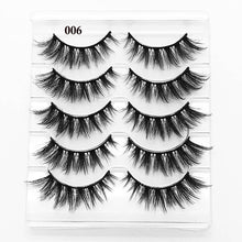 Load image into Gallery viewer, 5 Pairs Faux Mink Hair False Eyelashes Natural Wispy Lashes Handmade Cruelty-free Criss-cross Eyelash Extension Big Eyes Makeup
