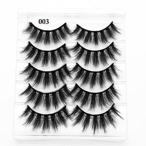 5 Pairs Faux Mink Hair False Eyelashes Natural Wispy Lashes Handmade Cruelty-free Criss-cross Eyelash Extension Big Eyes Makeup