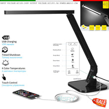 Load image into Gallery viewer, Multi-function timing desk lamp 15w And 4 Kind of Lighting lamp table led with USB Charging Port Touch Control Memory Function
