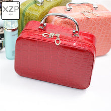 Load image into Gallery viewer, XZP Women Beauticians Cosmetic Cases Travel Handbags Pu Leather Organizer Makeup Bag Wash Bags Make Up Elegant Cosmetic Case
