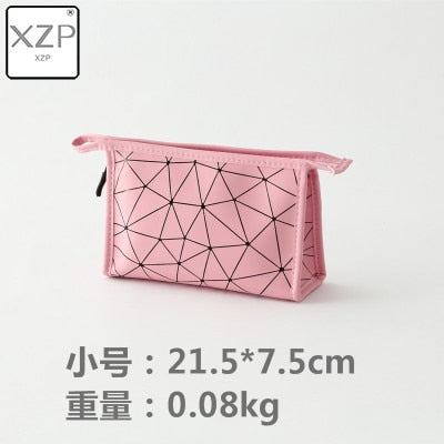 XZP New Women Travel Cosmetic Bag Multifunction Geometric Makeup Bags Waterproof Portable Toiletries Organizer Make up Cases