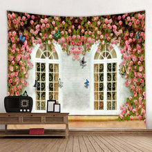 Load image into Gallery viewer, Flower Vine On The Window Print Wall Tapestry Cheap Hippie Wall Hanging Art Carpet Bohemian Decorative Living Room Big Blanket
