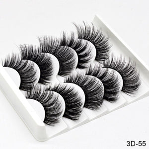 5Pairs 3D Mink Hair False Eyelashes Natural/Thick Long Eye Lashes Wispy Makeup Beauty Extension Tools sexy sheep