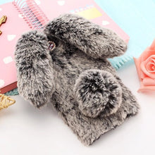 Load image into Gallery viewer, Cute 3D Rabbit Ears Fur Plush diamond Phone Case For Samsung Galaxy J3 J5 J7 A3 A5 A7 2017 J8 J4 J6 A6 A8 Plus 2018 Case Cover
