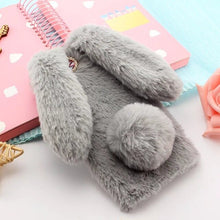Load image into Gallery viewer, Cute 3D Rabbit Ears Fur Plush diamond Phone Case For Samsung Galaxy J3 J5 J7 A3 A5 A7 2017 J8 J4 J6 A6 A8 Plus 2018 Case Cover
