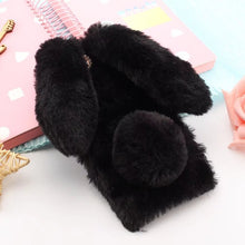 Load image into Gallery viewer, Cute 3D Rabbit Ears Fur Plush diamond Phone Case For Samsung Galaxy J3 J5 J7 A3 A5 A7 2017 J8 J4 J6 A6 A8 Plus 2018 Case Cover
