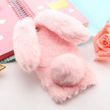 Load image into Gallery viewer, Cute 3D Rabbit Ears Fur Plush diamond Phone Case For Samsung Galaxy J3 J5 J7 A3 A5 A7 2017 J8 J4 J6 A6 A8 Plus 2018 Case Cover
