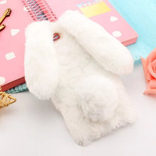 Load image into Gallery viewer, Cute 3D Rabbit Ears Fur Plush diamond Phone Case For Samsung Galaxy J3 J5 J7 A3 A5 A7 2017 J8 J4 J6 A6 A8 Plus 2018 Case Cover

