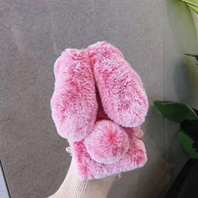 Load image into Gallery viewer, Cute 3D Rabbit Ears Fur Plush diamond Phone Case For Samsung Galaxy J3 J5 J7 A3 A5 A7 2017 J8 J4 J6 A6 A8 Plus 2018 Case Cover
