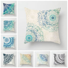 Load image into Gallery viewer, Fuwatacchi Geometric Pattern Pillow Cases Mandala Flower Pillows Cover for Home Sofa Chair Square Blue Cushion Covers Decoration
