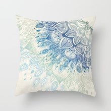 Load image into Gallery viewer, Fuwatacchi Geometric Pattern Pillow Cases Mandala Flower Pillows Cover for Home Sofa Chair Square Blue Cushion Covers Decoration
