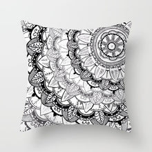 Load image into Gallery viewer, Fuwatacchi Geometric Pattern Pillow Cases Mandala Flower Pillows Cover for Home Sofa Chair Square Blue Cushion Covers Decoration
