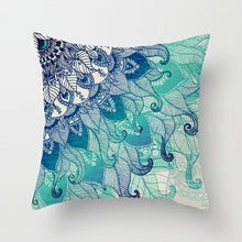 Load image into Gallery viewer, Fuwatacchi Geometric Pattern Pillow Cases Mandala Flower Pillows Cover for Home Sofa Chair Square Blue Cushion Covers Decoration
