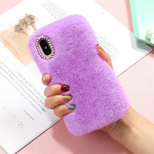Load image into Gallery viewer, Luxury Plush Fur Fluffy Case For iPhone 11 Pro Max X XR Xs Cute Winter Soft Furry Cover For iPhone 8 Plus 7 6S 6 5 5S SE 2020
