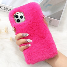 Load image into Gallery viewer, Luxury Plush Fur Fluffy Case For iPhone 11 Pro Max X XR Xs Cute Winter Soft Furry Cover For iPhone 8 Plus 7 6S 6 5 5S SE 2020
