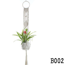 Load image into Gallery viewer, Macrame Plant Hangers Handmade Indoor Outdoor Hanging Planter Basket Cotton Rope with Beads No Tassels Basket Cotton Rope
