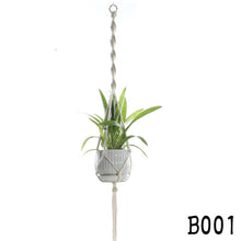 Load image into Gallery viewer, Macrame Plant Hangers Handmade Indoor Outdoor Hanging Planter Basket Cotton Rope with Beads No Tassels Basket Cotton Rope
