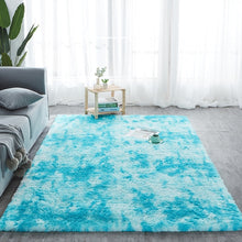 Load image into Gallery viewer, RULDGEE Tie Dye Carpet Shaggy Plush Floor Fluffy Printed Mats For KIDS Faux Fur Area Rug Living Room Mats Absorption Alfombra
