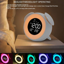 Load image into Gallery viewer, LED Clock Wake Up Light Alarm Clock Table Lamp with Sunset Mode Night Light Bedroom Decoration Desk Digital Clock Children Gift
