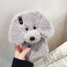 Load image into Gallery viewer, New Winter Teddy Dog Fluffy Phone Case for iPhone 11 Pro XS Max XR SE SE2 Rabbit Fur Warm Cover for iPhone 8 8plus 6/6s 7 Plus X
