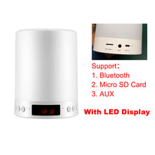 Load image into Gallery viewer, Night Light with Bluetooth Speaker Portable Wireless TF Card Bluetooth Speaker Touch Control Color LED Bedside Table Lamp
