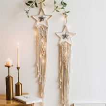 Load image into Gallery viewer, Nordic Style Star Decoration Macrame Tapestry Wall Hanging Bohemian Handmade Knitted Wall Accents Tapestries Art Boho Home Decor

