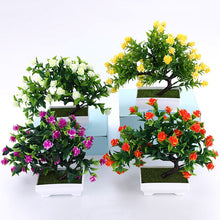 Load image into Gallery viewer, Artificial Green Plants Bonsai Plastic Rose Flowers Small Tree Pot Plant Potted Ornaments For Home Table Garden Decoration 52841
