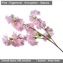 Load image into Gallery viewer, 5 pcs/set Cherry Blossoms Artificial Flowers Branches Wedding Arch Decoration Peach Branch Background Wall Hanging Fake Flower

