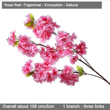 Load image into Gallery viewer, 5 pcs/set Cherry Blossoms Artificial Flowers Branches Wedding Arch Decoration Peach Branch Background Wall Hanging Fake Flower
