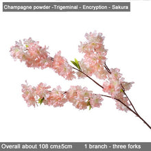 Load image into Gallery viewer, 5 pcs/set Cherry Blossoms Artificial Flowers Branches Wedding Arch Decoration Peach Branch Background Wall Hanging Fake Flower
