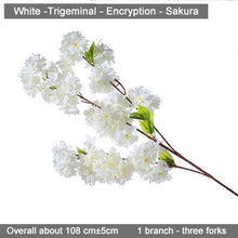 Load image into Gallery viewer, 5 pcs/set Cherry Blossoms Artificial Flowers Branches Wedding Arch Decoration Peach Branch Background Wall Hanging Fake Flower
