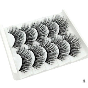 5 Pairs 3D Mink Hair Natural Crisscross Thick False Eyelashes Long Messy Makeup Fake Eye Lashes Extension Tapered Make Up Tools