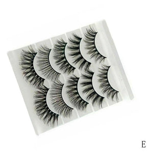 5 Pairs 3D Mink Hair Natural Crisscross Thick False Eyelashes Long Messy Makeup Fake Eye Lashes Extension Tapered Make Up Tools