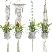 Load image into Gallery viewer, Macrame Plant Hangers Handmade Indoor Outdoor Hanging Planter Basket Cotton Rope with Beads No Tassels Basket Cotton Rope
