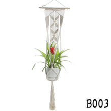 Load image into Gallery viewer, Macrame Plant Hangers Handmade Indoor Outdoor Hanging Planter Basket Cotton Rope with Beads No Tassels Basket Cotton Rope
