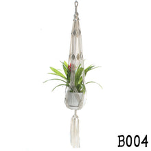 Load image into Gallery viewer, Macrame Plant Hangers Handmade Indoor Outdoor Hanging Planter Basket Cotton Rope with Beads No Tassels Basket Cotton Rope
