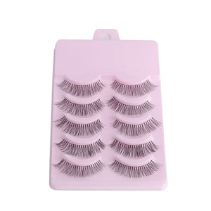 5 Pairs Faux Mink Hair False Eyelashes Natural Wispy Lashes Handmade Cruelty-free Criss-cross Eyelash Extension Big Eyes Makeup